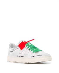 Baskets basses en cuir imprimées blanches et noires Off-White