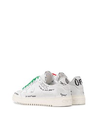 Baskets basses en cuir imprimées blanches et noires Off-White