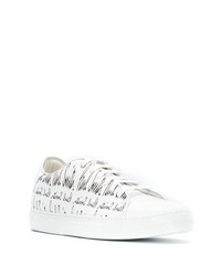 Baskets basses en cuir imprimées blanches et noires Paul Smith