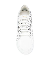 Baskets basses en cuir imprimées blanches et noires Paul Smith