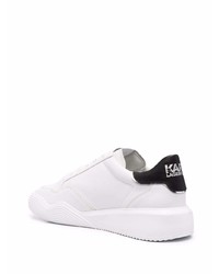 Baskets basses en cuir imprimées blanches et noires Karl Lagerfeld