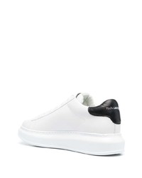 Baskets basses en cuir imprimées blanches et noires Karl Lagerfeld