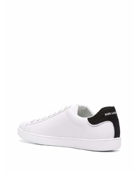 Baskets basses en cuir imprimées blanches et noires Karl Lagerfeld