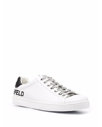 Baskets basses en cuir imprimées blanches et noires Karl Lagerfeld