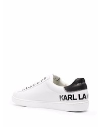 Baskets basses en cuir imprimées blanches et noires Karl Lagerfeld