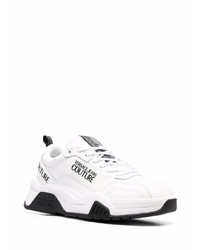 Baskets basses en cuir imprimées blanches et noires VERSACE JEANS COUTURE