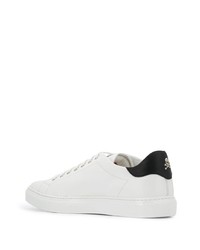 Baskets basses en cuir imprimées blanches et noires Philipp Plein