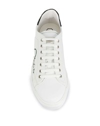 Baskets basses en cuir imprimées blanches et noires Philipp Plein