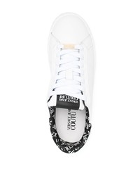 Baskets basses en cuir imprimées blanches et noires VERSACE JEANS COUTURE