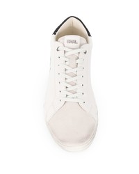 Baskets basses en cuir imprimées blanches et noires Karl Lagerfeld