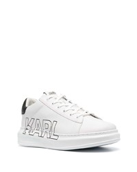 Baskets basses en cuir imprimées blanches et noires Karl Lagerfeld