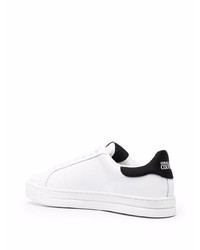 Baskets basses en cuir imprimées blanches et noires VERSACE JEANS COUTURE