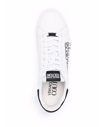 Baskets basses en cuir imprimées blanches et noires VERSACE JEANS COUTURE