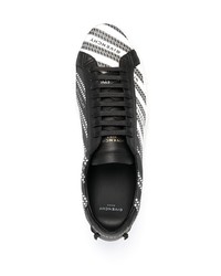 Baskets basses en cuir imprimées blanches et noires Givenchy