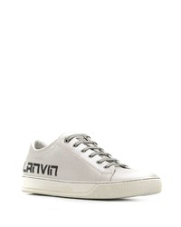 Baskets basses en cuir imprimées blanches et noires Lanvin