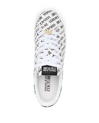 Baskets basses en cuir imprimées blanches et noires VERSACE JEANS COUTURE