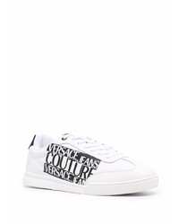 Baskets basses en cuir imprimées blanches et noires VERSACE JEANS COUTURE