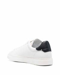 Baskets basses en cuir imprimées blanches et noires Emporio Armani