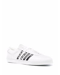 Baskets basses en cuir imprimées blanches et noires DSQUARED2