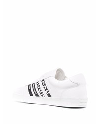 Baskets basses en cuir imprimées blanches et noires DSQUARED2