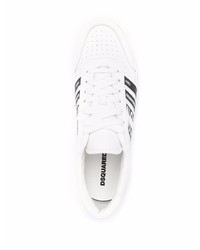 Baskets basses en cuir imprimées blanches et noires DSQUARED2