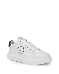 Baskets basses en cuir imprimées blanches et noires Karl Lagerfeld