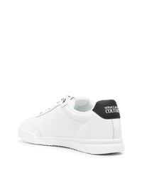 Baskets basses en cuir imprimées blanches et noires VERSACE JEANS COUTURE