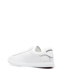 Baskets basses en cuir imprimées blanches et noires DSQUARED2