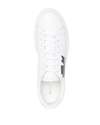 Baskets basses en cuir imprimées blanches et noires DSQUARED2