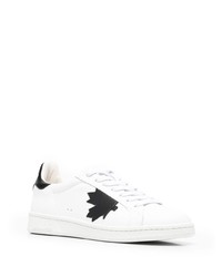 Baskets basses en cuir imprimées blanches et noires DSQUARED2