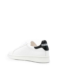 Baskets basses en cuir imprimées blanches et noires DSQUARED2