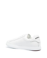 Baskets basses en cuir imprimées blanches et noires DSQUARED2