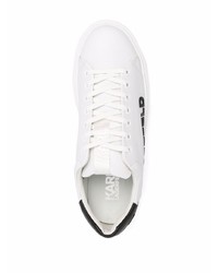 Baskets basses en cuir imprimées blanches et noires Karl Lagerfeld