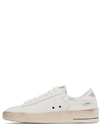 Baskets basses en cuir imprimées blanches et noires Golden Goose