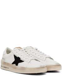 Baskets basses en cuir imprimées blanches et noires Golden Goose