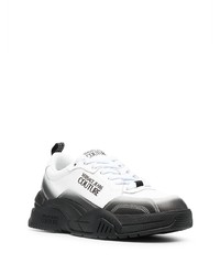 Baskets basses en cuir imprimées blanches et noires VERSACE JEANS COUTURE