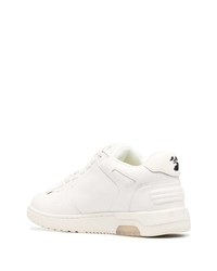 Baskets basses en cuir imprimées blanches et noires Off-White