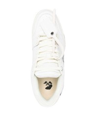 Baskets basses en cuir imprimées blanches et noires Off-White