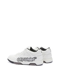 Baskets basses en cuir imprimées blanches et noires Off-White