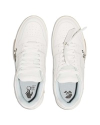 Baskets basses en cuir imprimées blanches et noires Off-White