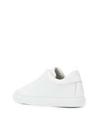 Baskets basses en cuir imprimées blanches et noires Moschino