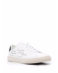 Baskets basses en cuir imprimées blanches et noires Paul Smith