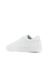 Baskets basses en cuir imprimées blanches et noires Moschino