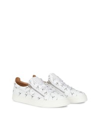 Baskets basses en cuir imprimées blanches et noires Giuseppe Zanotti