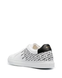 Baskets basses en cuir imprimées blanches et noires Paul Smith