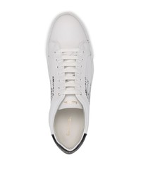 Baskets basses en cuir imprimées blanches et noires Paul Smith