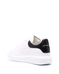 Baskets basses en cuir imprimées blanches et noires Alexander McQueen