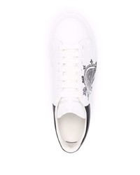 Baskets basses en cuir imprimées blanches et noires Alexander McQueen