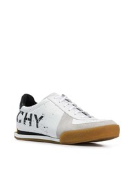 Baskets basses en cuir imprimées blanches et noires Givenchy