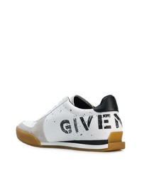 Baskets basses en cuir imprimées blanches et noires Givenchy